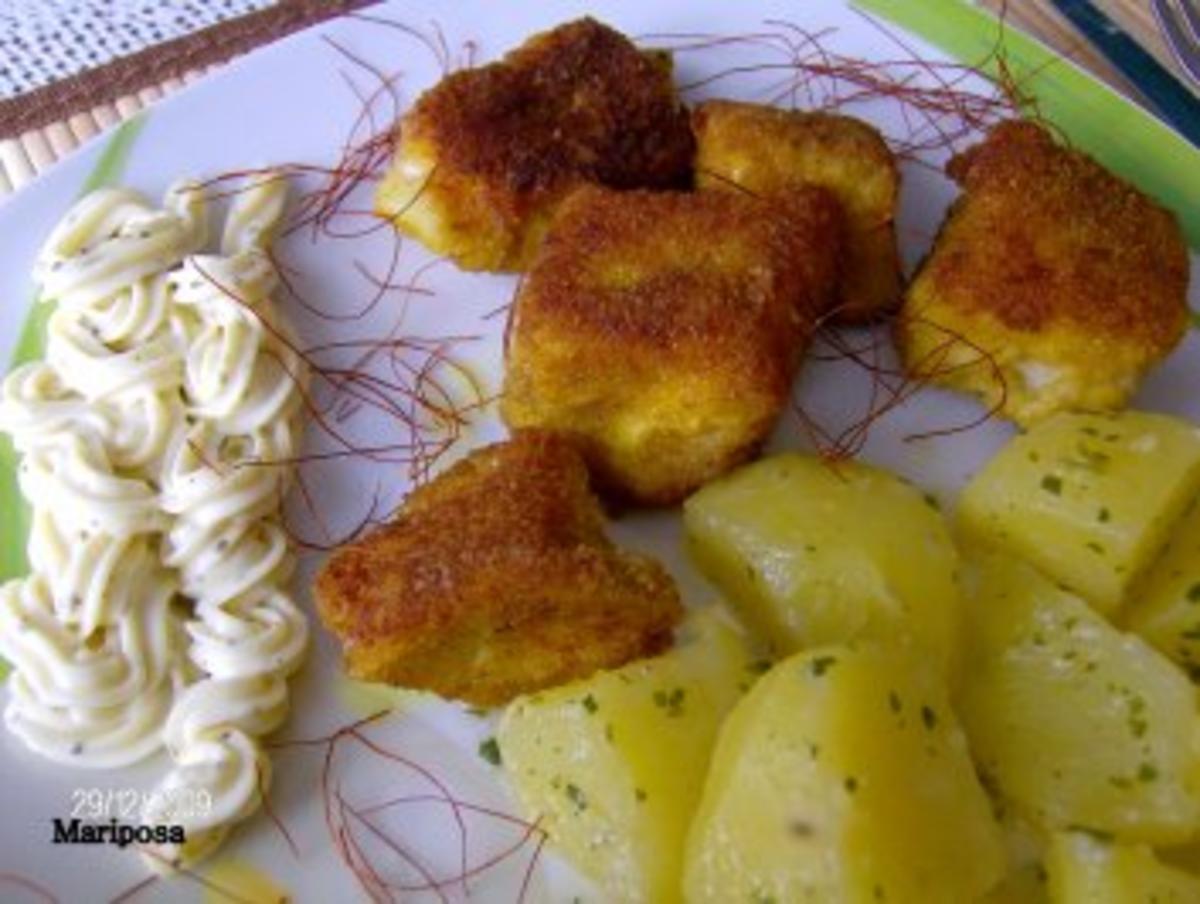 Panierte Fischwürfel mit Salzkartoffeln - Rezept - Bild Nr. 3