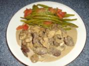 Rindergeschnetzeltes mit Bohnen - Rezept