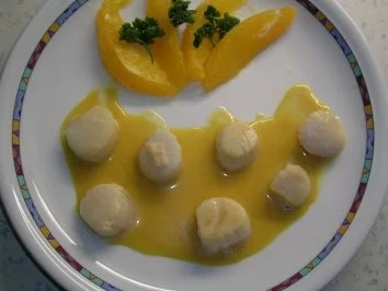 Jakobsmuscheln in Orangen-Chili-Curry-Sahne - Rezept - Bild Nr. 2