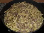 Porree - Hack - Nudelpfanne - Rezept