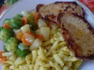 Spätzle mit Minutensteaks und Buttergemüse - Rezept