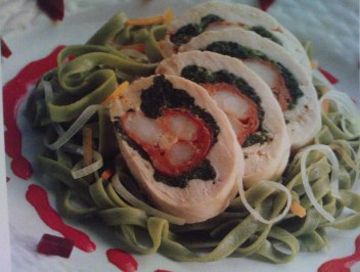 Bilder für Hähnchenrolle, Roulade mit Garnelen - Rezept