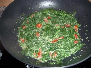 Rezept: Geflügelleber auf Blattspinat mit Mozzarella überbacken Bild Nr. 6 Geflügelleber auf Blattspinat mit Mozzarella überbacken - Rezept - Bild Nr. 6