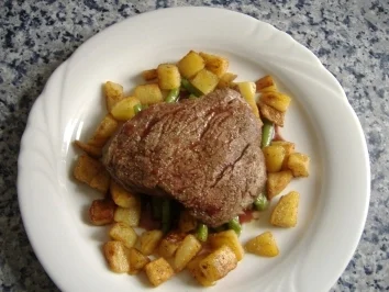 Rezept: Rinderfilet auf Buschbohnen Rinderfilet auf Buschbohnen - Rezept