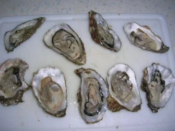 Austern überbacken  (leider fehlt mal wieder aufgrund urlaubsbedingter "Kocherei" die entsprechende Deko - Sorry - Rezept - Bild Nr. 2