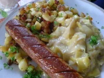 Porree-Gemüse zu Bratwurst - Rezept