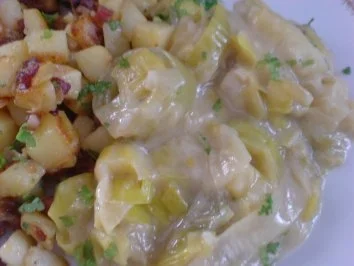 Porree-Gemüse zu Bratwurst - Rezept - Bild Nr. 2