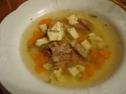 Rindfleischsuppe mit grünem Eierstich - Rezept