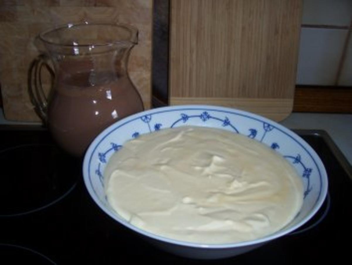 Dessert...Eierlikör Mousse mit Schokoladen Soße - Rezept von Motawie