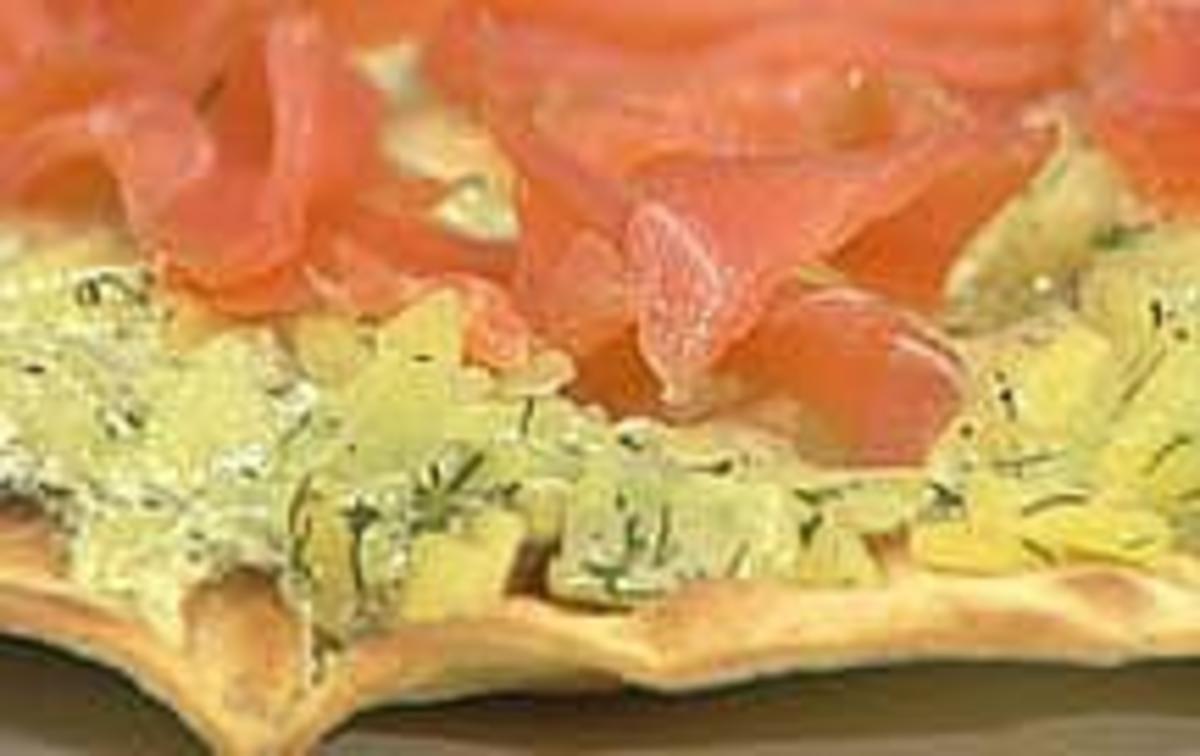 Kartoffel-Lachs-Pizza - Rezept