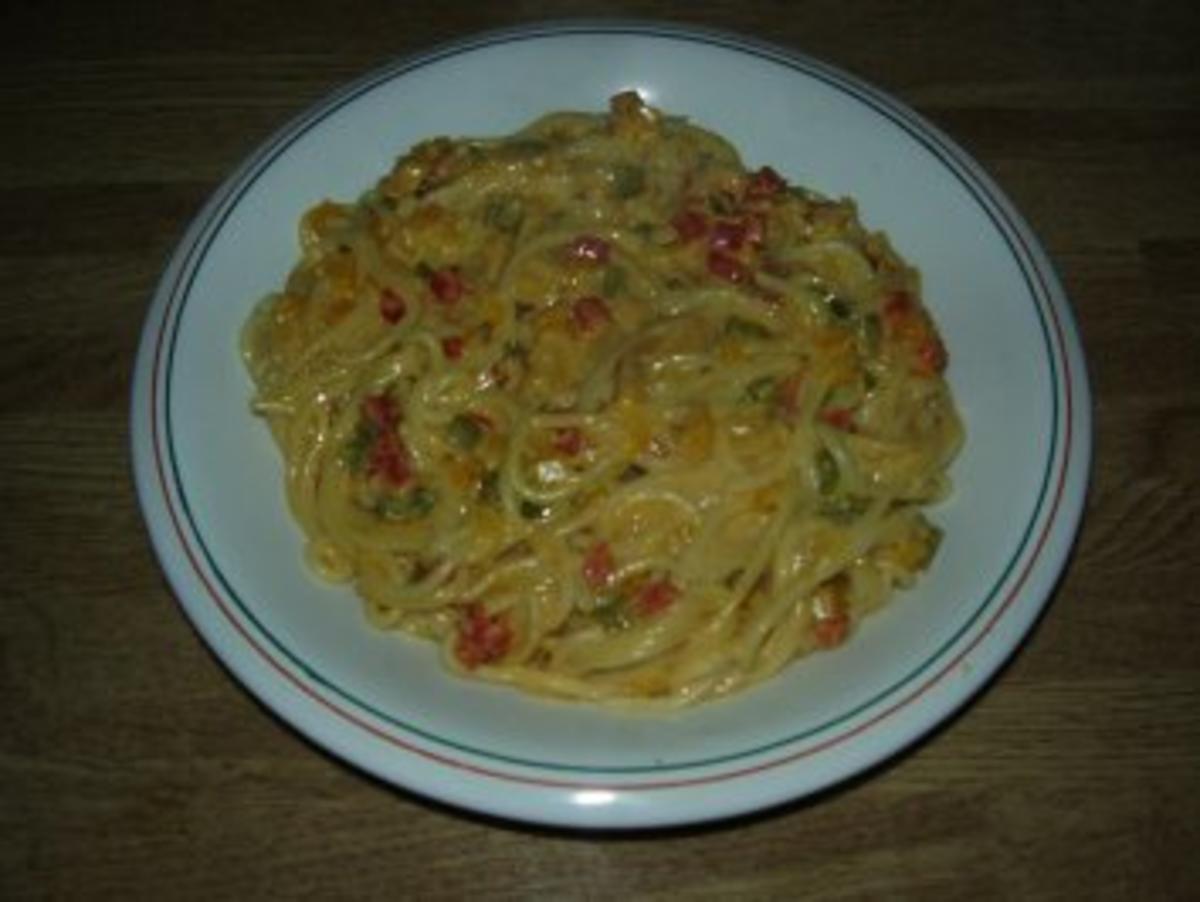 Spaghetti  Paprika Carbonara - Rezept