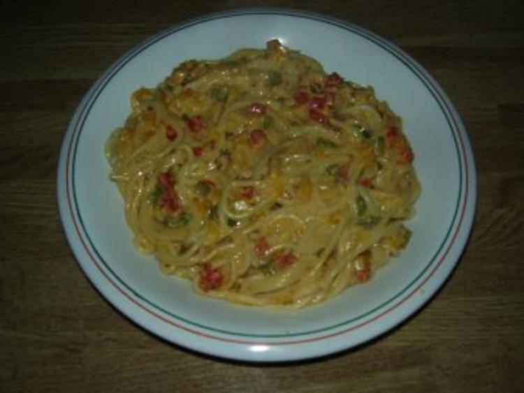 Spaghetti Paprika Carbonara - Rezept mit Bild - kochbar.de