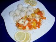 Kabeljaurückenfilet in Karotten-Chilisenf-Orangensoße und Basmatireis - Rezept