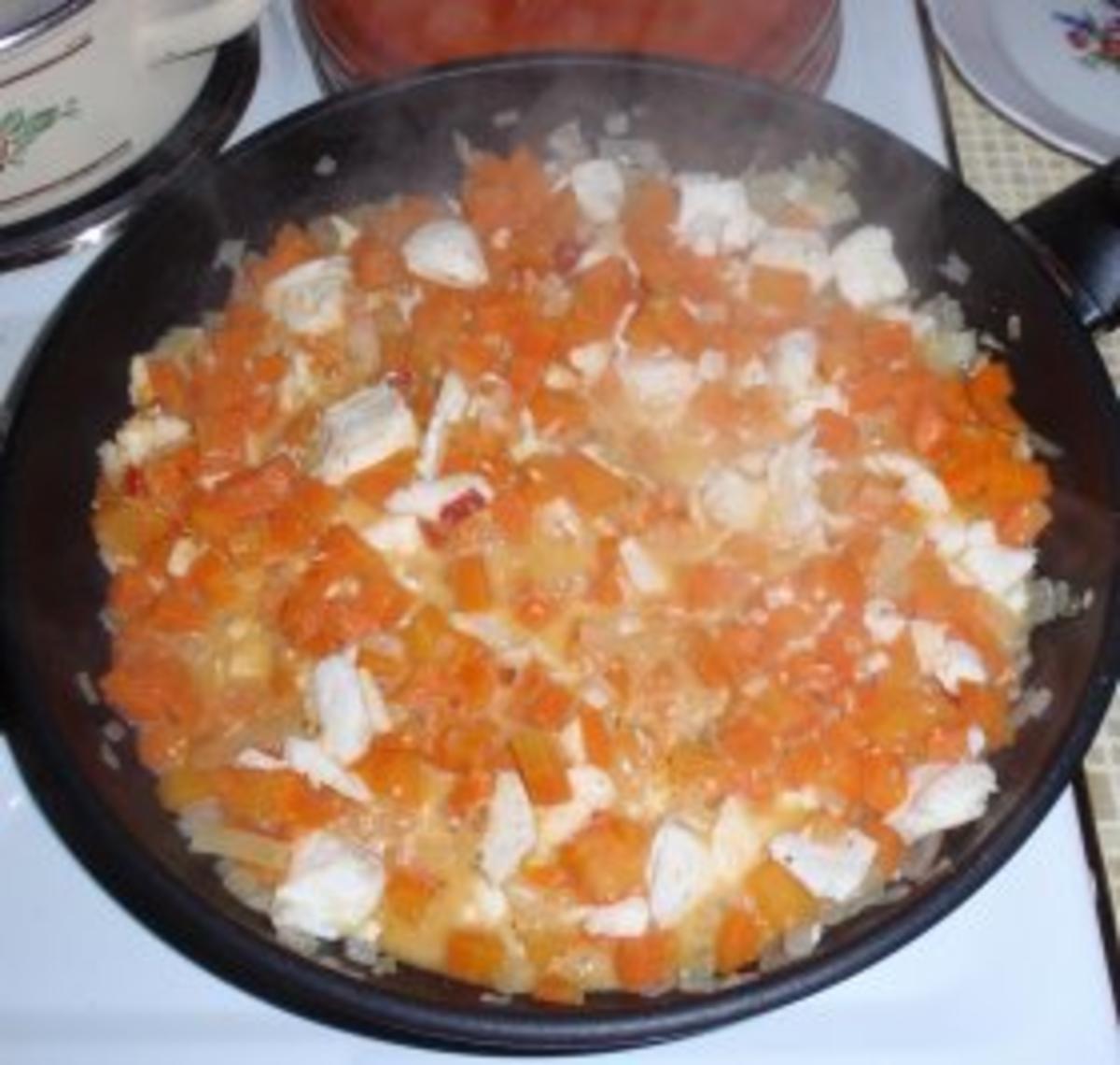 Kabeljaurückenfilet in Karotten-Chilisenf-Orangensoße und Basmatireis - Rezept - Bild Nr. 4