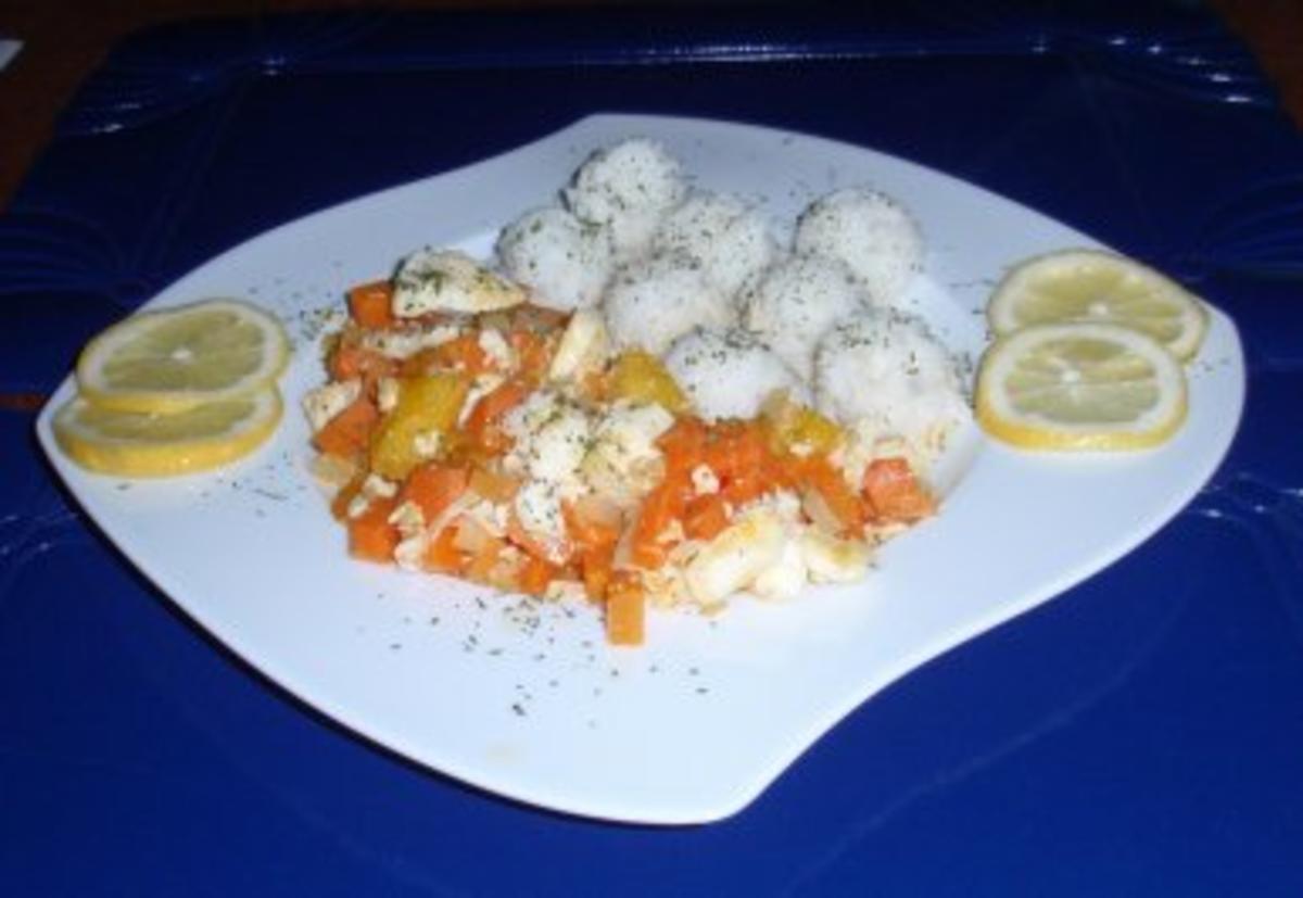 Kabeljaurückenfilet in Karotten-Chilisenf-Orangensoße und Basmatireis - Rezept - Bild Nr. 7