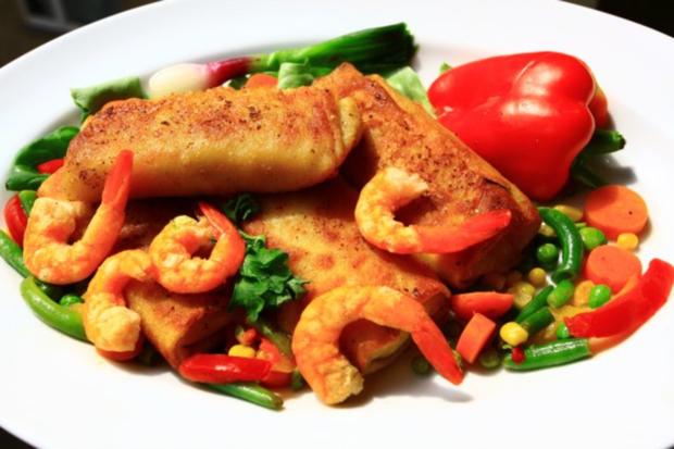 Frühlingsrolle mit Garnelen - Rezept mit Bild - kochbar.de
