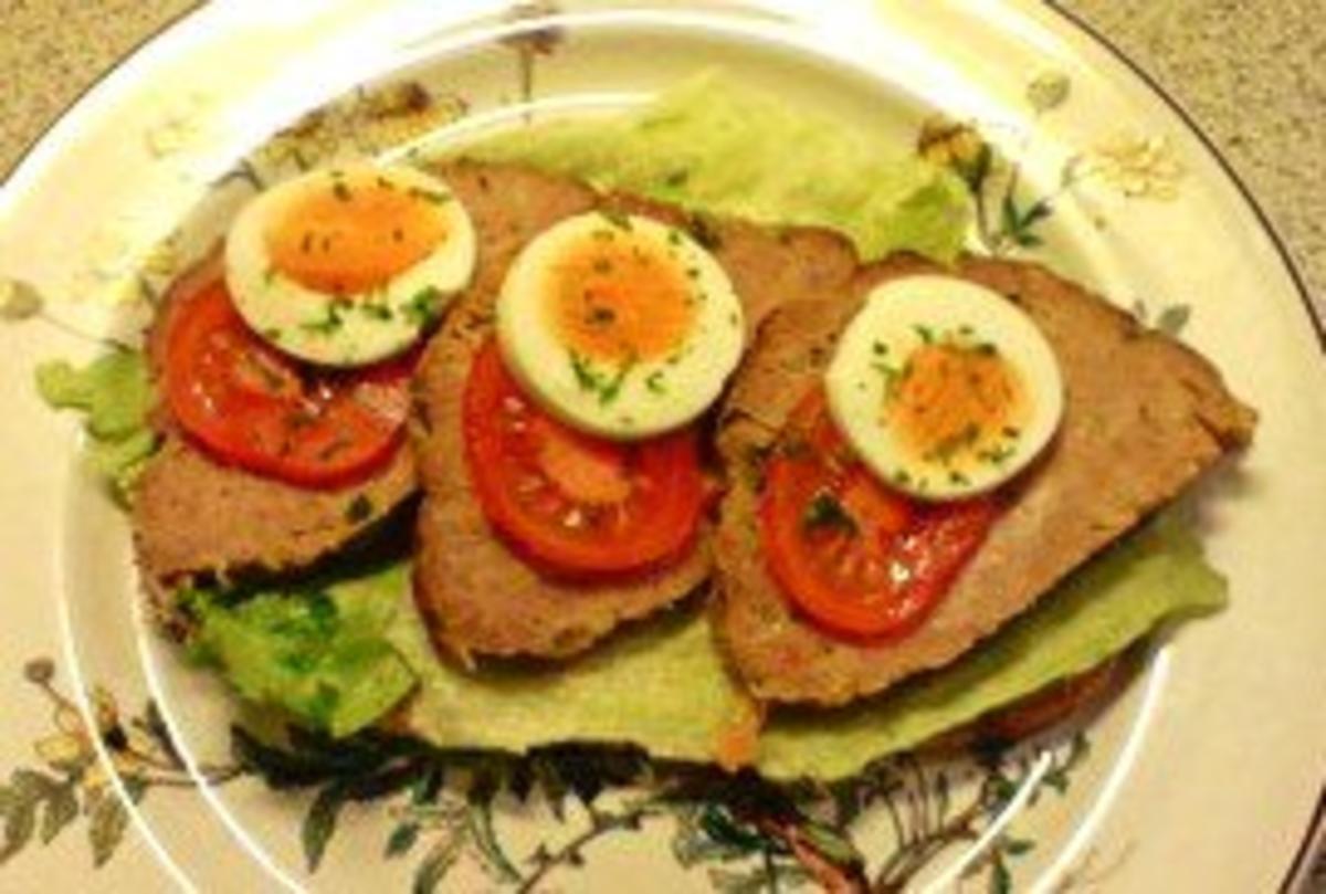 Bilder für Abendbrotschnitte Rest vom Hackbraten muß weg - Rezept