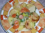 Auflauf: Gemüseauflauf mit Sahnesoße - Rezept