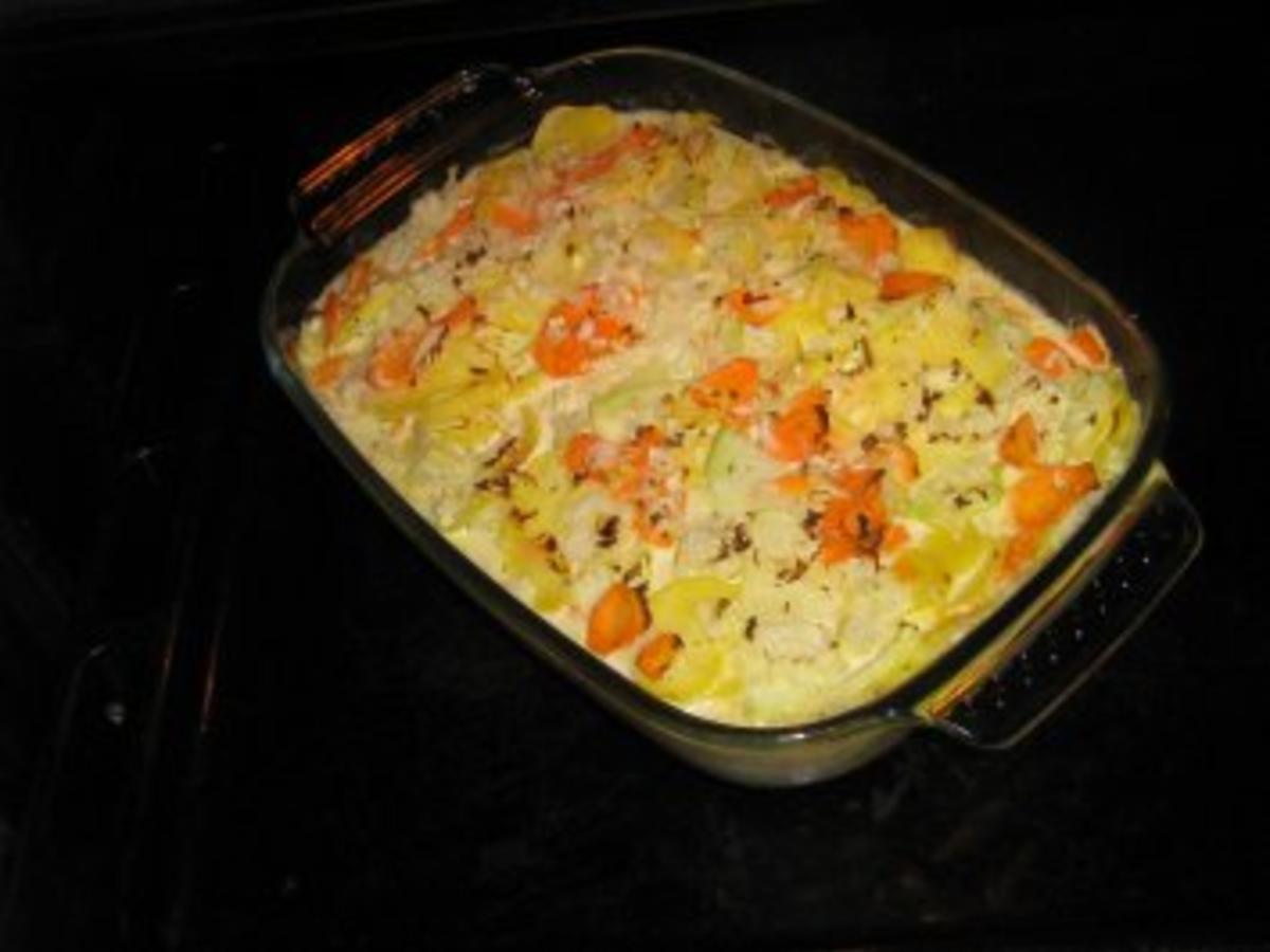 Kartoffel Karotten Kohlrabi Gratin - einfach - 90 kcal/100g