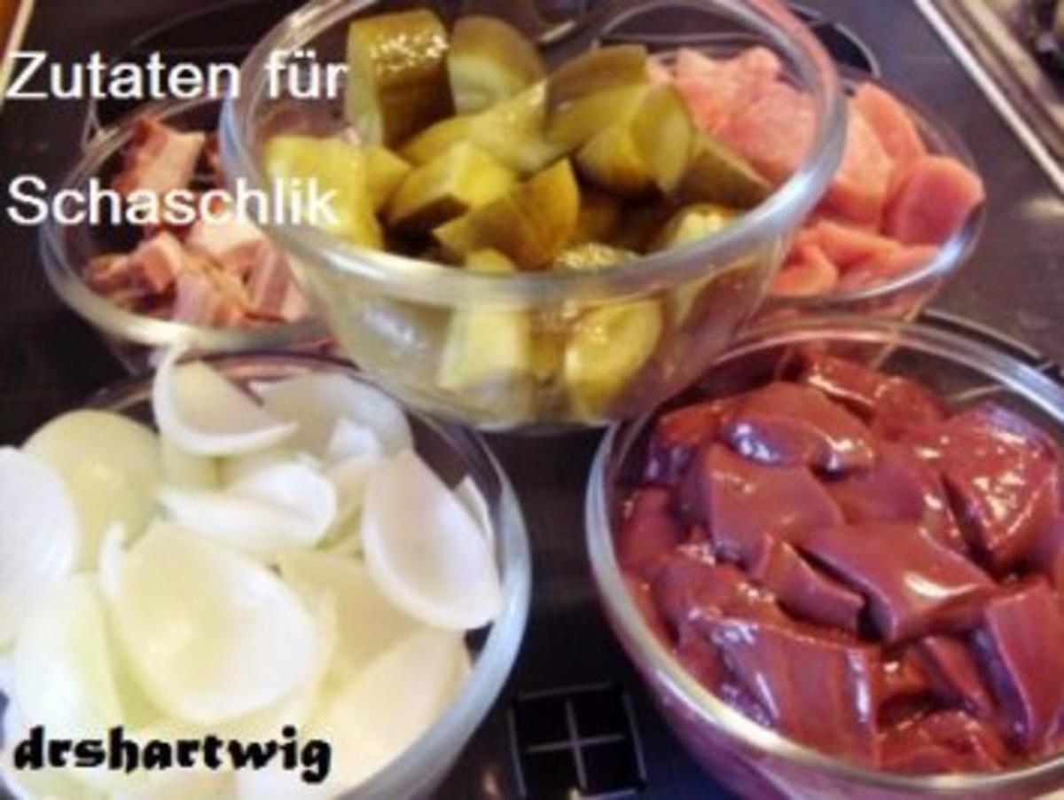 Hauptgericht~Schaschlik mit Rösti und in Butter geschwenkten Bohnen - Rezept - Bild Nr. 2