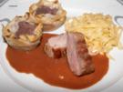 Schweinefilet mit Lebkuchensauce und Steinpilz-Muffins - Rezept