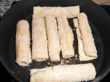 Putenbrust - Käseröllchen mit Paprika - Reis - Rezept - Bild Nr. 4