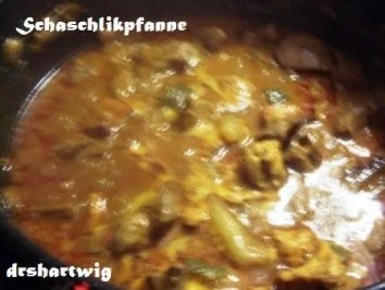 Rezept: Pfannegericht~Schaschlikpfanne z.. Abendbrot Pfannegericht~Schaschlikpfanne z.. Abendbrot - Rezept