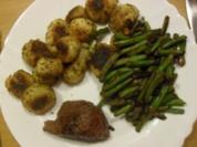 Straußensteak mit Bohnen und Rosmarinkartoffeln - Rezept