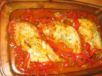 Rezept: geschmorte Hähnchenschenkel an Paprikagemüse und Basmatireis Bild Nr. 7 geschmorte Hähnchenschenkel an Paprikagemüse und Basmatireis - Rezept - Bild Nr. 7