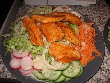 Fitness-Salatteller mit Hähnchenstreifen - Rezept - Bild Nr. 2