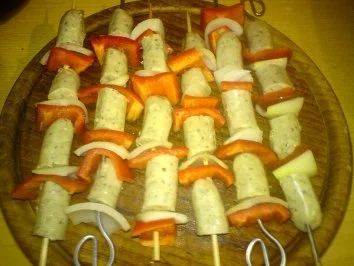 Bratwurstspieße - Rezept