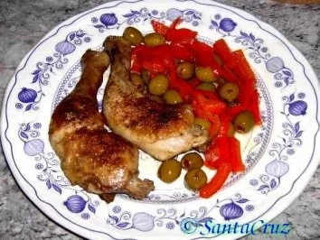 Paprika-Hähnchen mit Oliven - Rezept