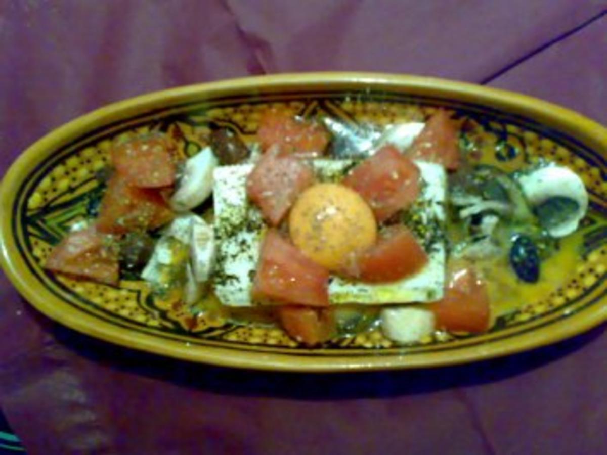 ** aus dem Ofen ** Feta mit Tomaten, Oliven, Champignons und Ei ...