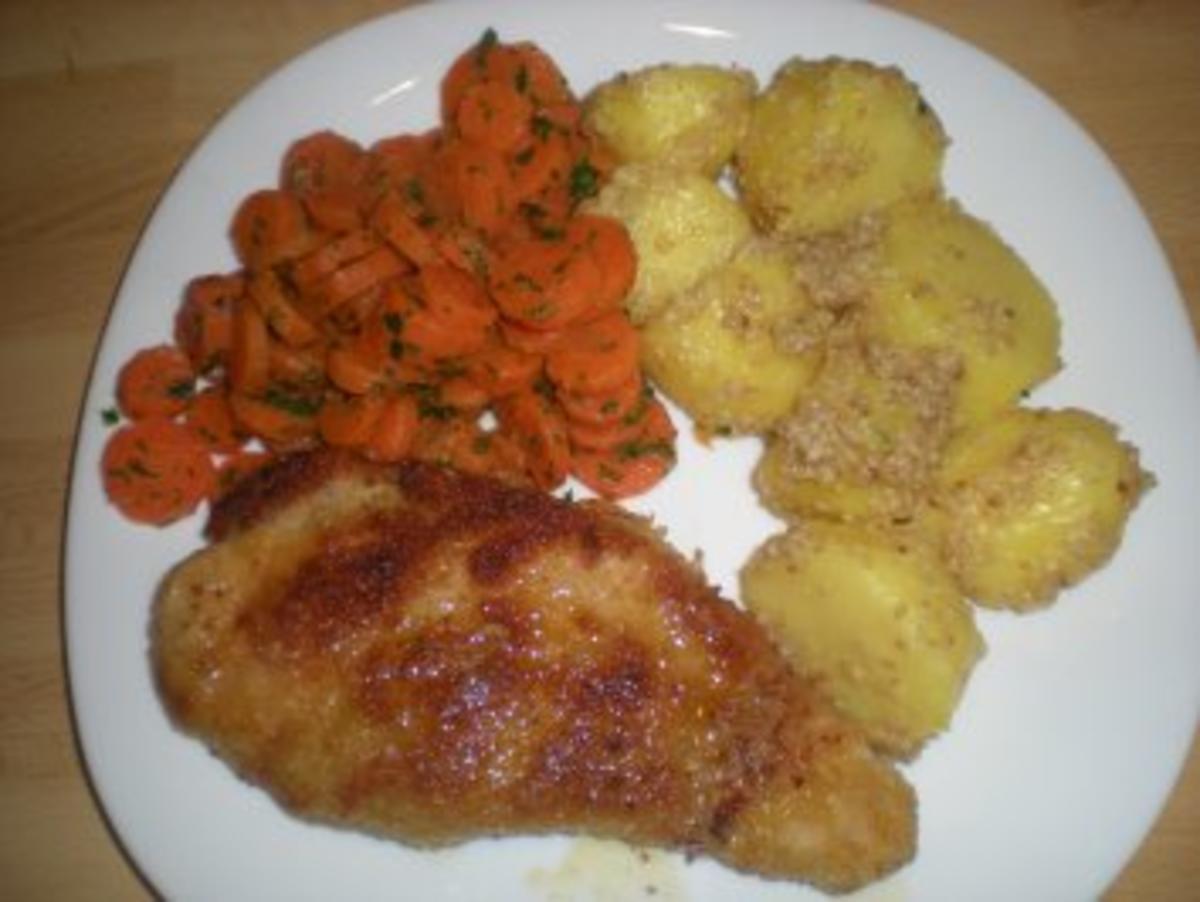 HAUPTGANG- " Schweineschnitzel mit Sesam- Kartoffeln" - Rezept