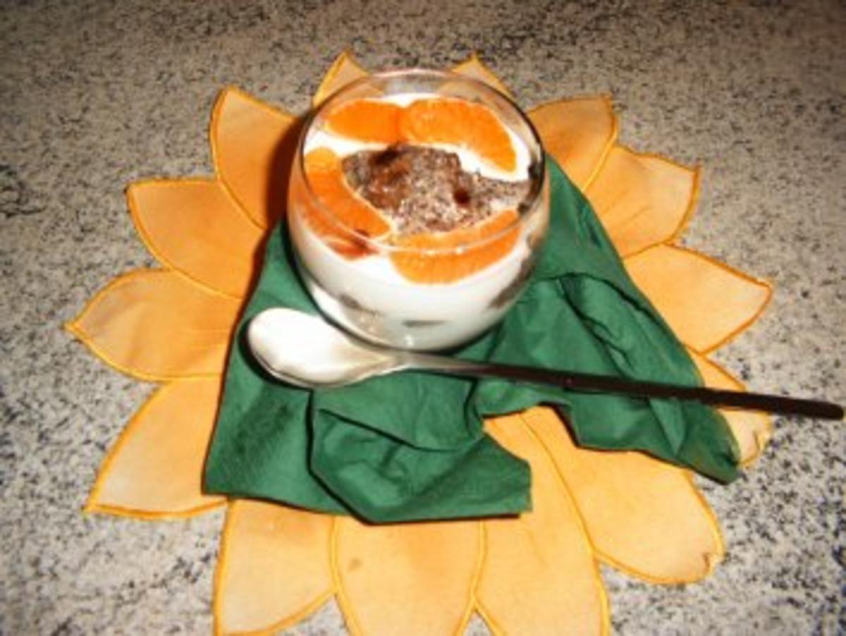 Mohn- Pflaumenmuß -Joghurtdessert - Rezept