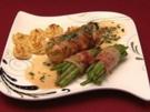Hähnchenroulade mit Frischkäsefüllung, Bohnen und Herzoginkartoffeln - Rezept
