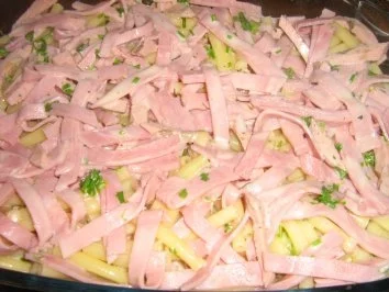 Rezept: Maccheroni-Schinkenauflauf mit Kräutern Bild Nr. 5 Maccheroni-Schinkenauflauf mit Kräutern - Rezept - Bild Nr. 5