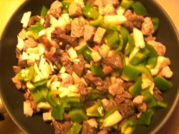 Fleisch: Schaschlikpfanne mit Hoorische - Rezept - Bild Nr. 3