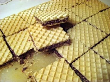 Waffelblätter mit Schoko und Nuss - Rezept