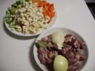 Nudeleintopf mit Hühnerherzen und -mägen - Rezept