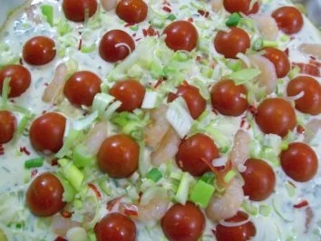 Quiche mit Garnelen und Kirschtomaten - Rezept - Bild Nr. 3