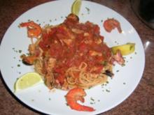 Spaghetti Lunghi Rossi mit Frutti di Mare - einfach nur lecker - - Rezept
