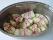Gemüse-Gerichte: Weißkohlspalten mit Speck umwickelt - Rezept