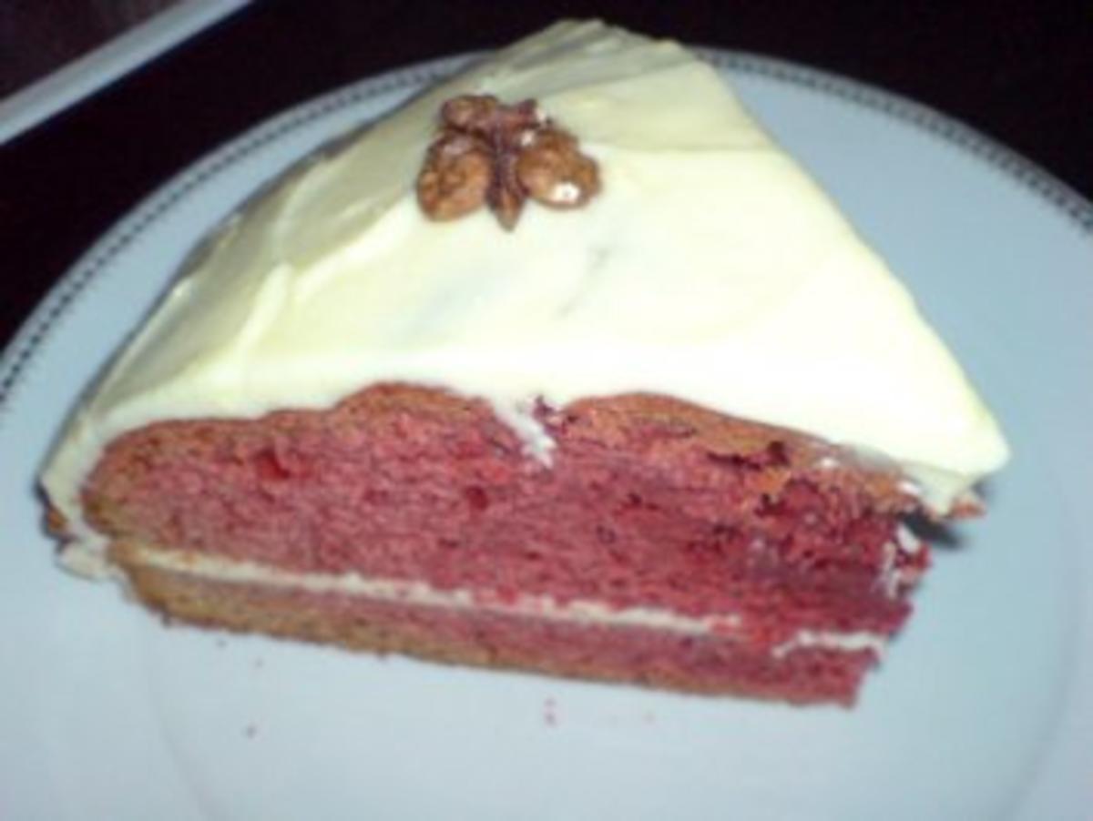 Roter Samt  Kuchen -Echt Amerikanisch schmeckt zart wie Samt - Leicht zu backen - Bild eingegeben - Rezept - Bild Nr. 5
