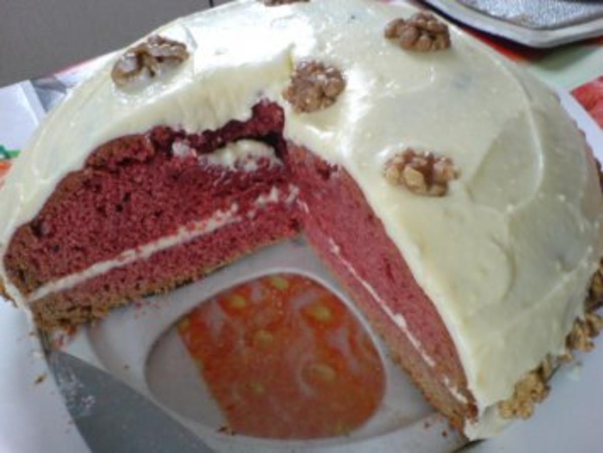 Roter Samt  Kuchen -Echt Amerikanisch schmeckt zart wie Samt - Leicht zu backen - Bild eingegeben - Rezept - Bild Nr. 4