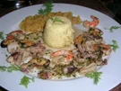 Meeresfrüchte mit Linsensalat und Kartoffel-Flan - schmeckt absolut lecker - - Rezept