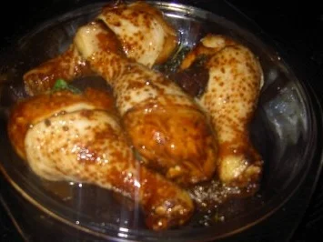 Hähnchenschenkel in Ingwer und Koriander mariniert, dazu Tomatensoße - Rezept - Bild Nr. 6