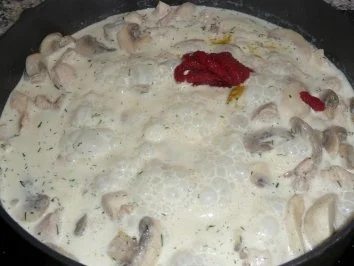 Pilz - Hühnerbrust - Tomatenrahm - Pfanne - Rezept - Bild Nr. 3