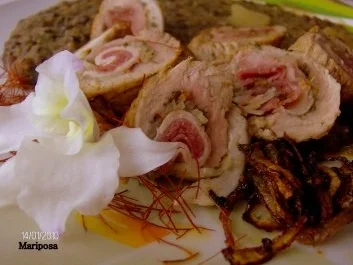 Schweinelendenröllchen auf Linsengemüse - Rezept - Bild Nr. 5