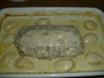 Hackbraten mit Rahmsoße - Rezept